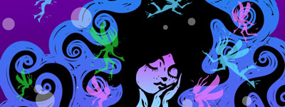 illustration of a woman dreaming